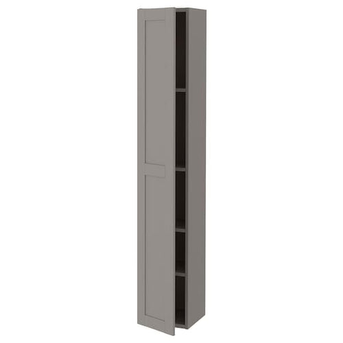 ENHET - Hi cb w 4 shlvs/door, grey/grey frame, 30x32x180 cm