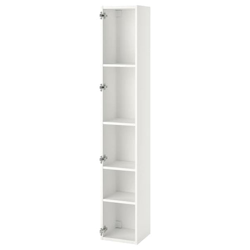 ENHET - High cb w 4 shelves, white, 30x30x180 cm