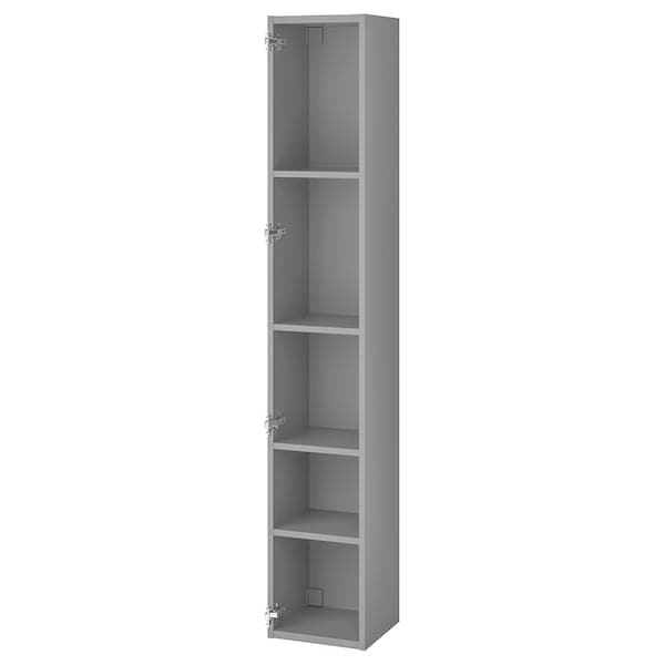 ENHET - High cb w 4 shelves, grey, 30x30x180 cm