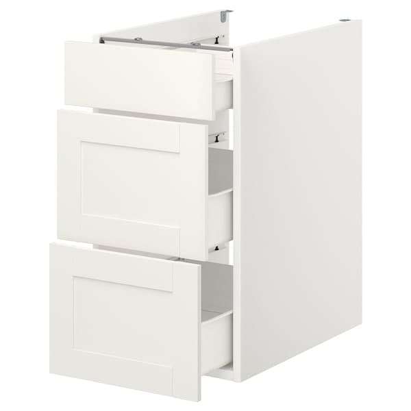 Ikea ENHET - Base cb w 3 drawers, white/white frame, 40x62x75 cm