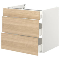 ENHET - Base cb w 3 drawers, white/oak effect, 80x62x75 cm - best price from Maltashopper.com 79320923