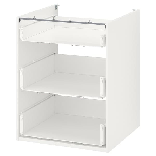 ENHET - Base cb w 3 drawers, white, 60x60x75 cm - best price from Maltashopper.com 20440418