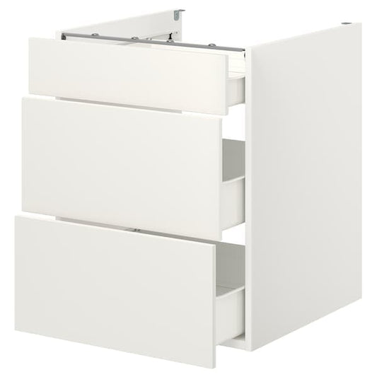 Ikea ENHET - Base cb w 3 drawers, white, 60x62x75 cm