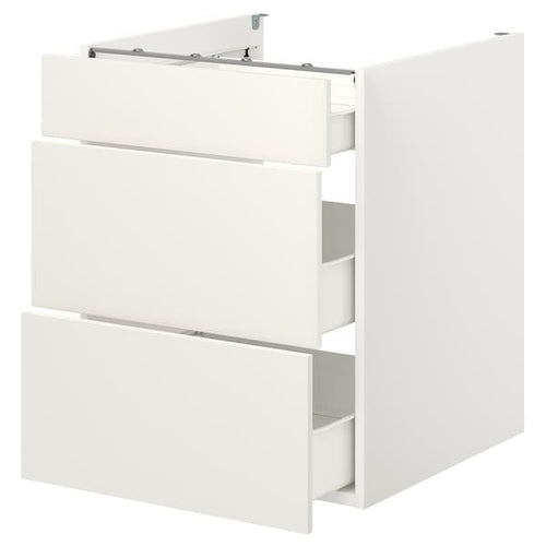 ENHET - Base cb w 3 drawers, white, 60x62x75 cm