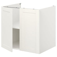 ENHET - Bc w shlf/doors, white/white frame, 80x62x75 cm - best price from Maltashopper.com 29321005