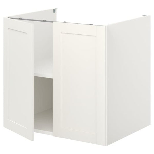 Ikea ENHET - Bc w shlf/doors, white/white frame, 80x62x75 cm