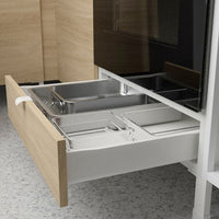 ENHET - Base cabinet for oven with drawer, white/oak effect, 60x62x75 cm - best price from Maltashopper.com 59320919