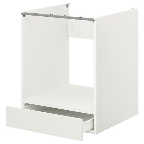 ENHET - Base cabinet for oven with drawer, white, 60x62x75 cm