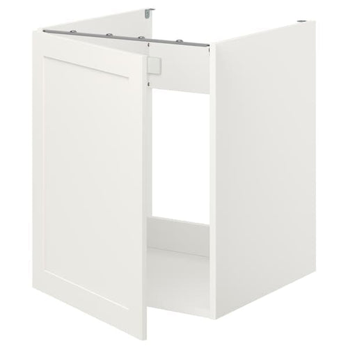 ENHET - Bc f sink/door, white/white frame, 60x62x75 cm