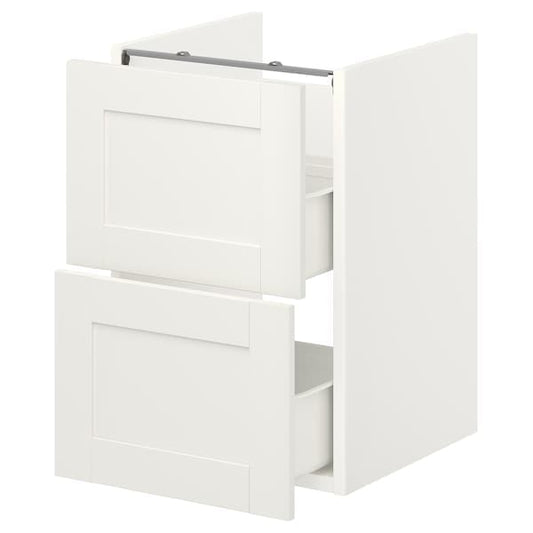Ikea ENHET - Base cb f washbasin w 2 drawers, white/white frame, 40x42x60 cm