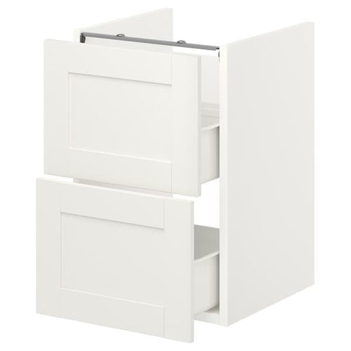 ENHET - Base cb f washbasin w 2 drawers, white/white frame, 40x42x60 cm