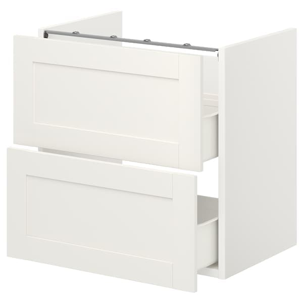 ENHET - Base cb f washbasin w 2 drawers, white/white frame, 60x42x60 cm - best price from Maltashopper.com 29322340
