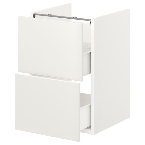 ENHET - Base cb f washbasin w 2 drawers, white, 40x42x60 cm - best price from Maltashopper.com 09321049