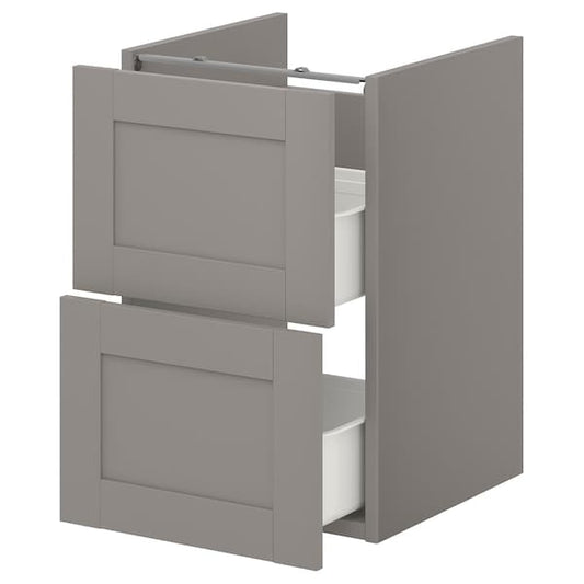Ikea ENHET - Base cb f washbasin w 2 drawers, grey/grey frame, 40x42x60 cm