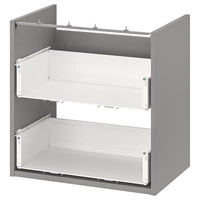 ENHET base cb f washbasin w 2 drawers, grey, 60x40x60 cm