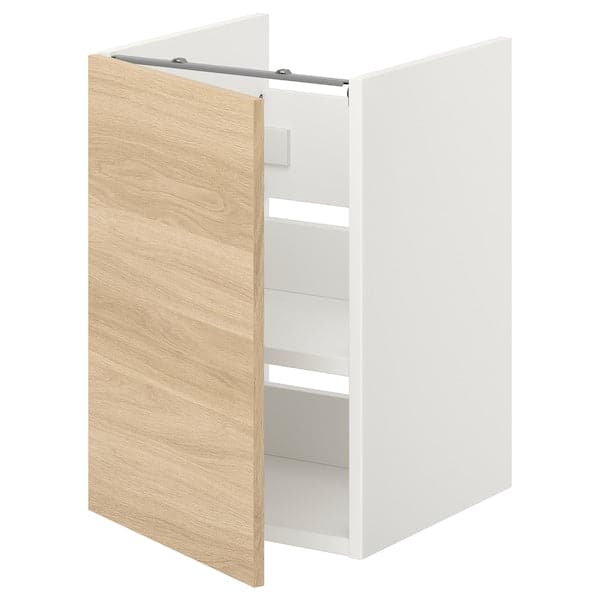Ikea ENHET - Bs cb f wb w shlf/door, white/oak effect, 40x42x60 cm