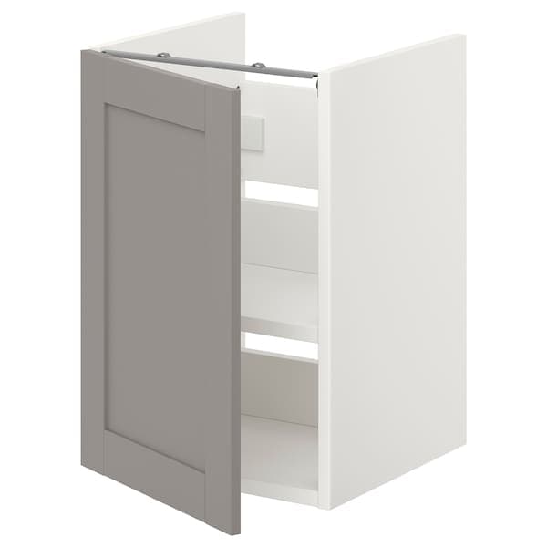 ENHET - Bs cb f wb w shlf/door, white/grey frame, 40x42x60 cm - best price from Maltashopper.com 99321120