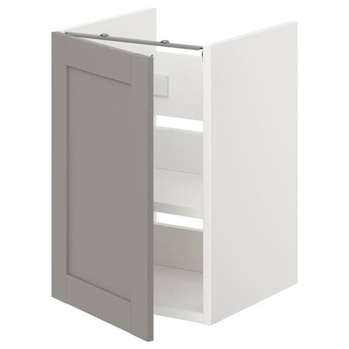 ENHET - Bs cb f wb w shlf/door, white/grey frame, 40x42x60 cm