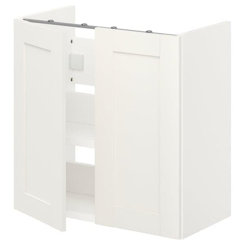 ENHET - Bs cb f wb w shlf/doors, white/white frame, 60x32x60 cm