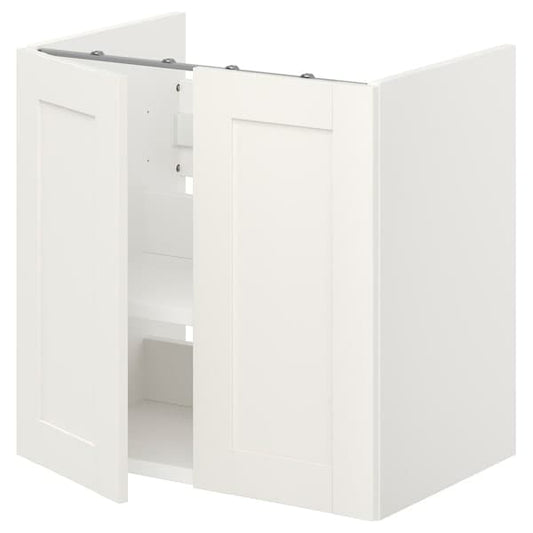ENHET - Bs cb f wb w shlf/doors, white/white frame, 60x42x60 cm - best price from Maltashopper.com 09322435