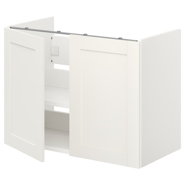ENHET - Bs cb f wb w shlf/doors, white/white frame, 80x42x60 cm - best price from Maltashopper.com 49322457