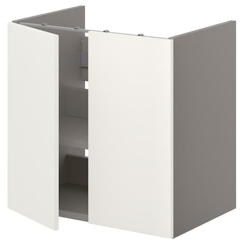 ENHET - Bs cb f wb w shlf/doors, grey/white, 60x42x60 cm