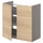 ENHET - Bs cb f wb w shlf/doors, grey/oak effect, 60x32x60 cm