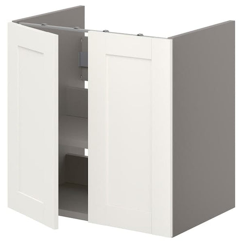 ENHET - Bs cb f wb w shlf/doors, grey/white frame, 60x42x60 cm