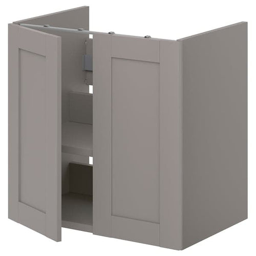 ENHET - Bs cb f wb w shlf/doors, grey/grey frame, 60x42x60 cm