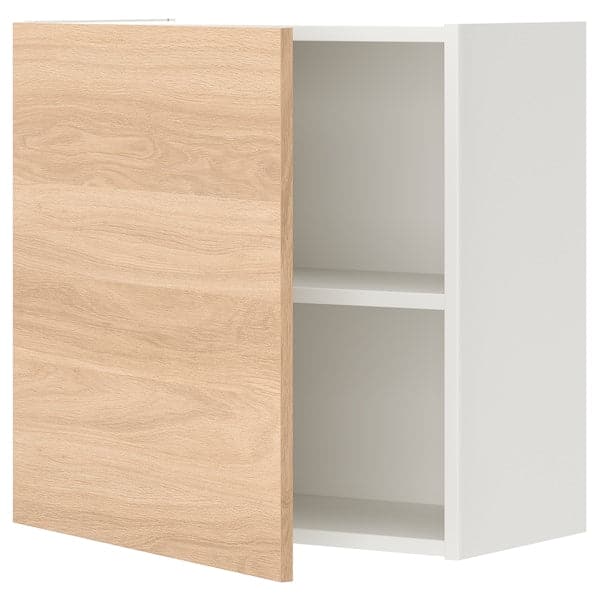 ENHET - Wall cb w 1 shlf/door, white/oak effect, 60x32x60 cm