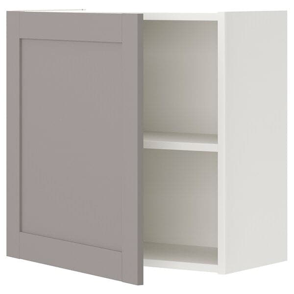 ENHET - Wall cb w 1 shlf/door, white/grey frame, 60x32x60 cm - best price from Maltashopper.com 89321012