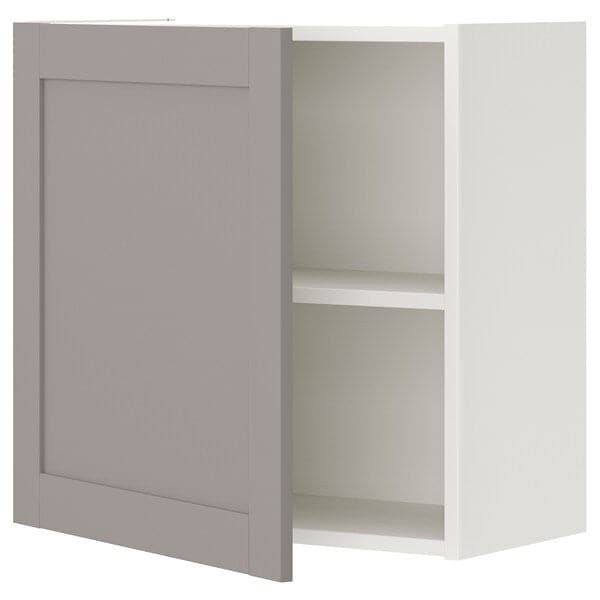 Ikea ENHET - Wall cb w 1 shlf/door, white/grey frame, 60x32x60 cm