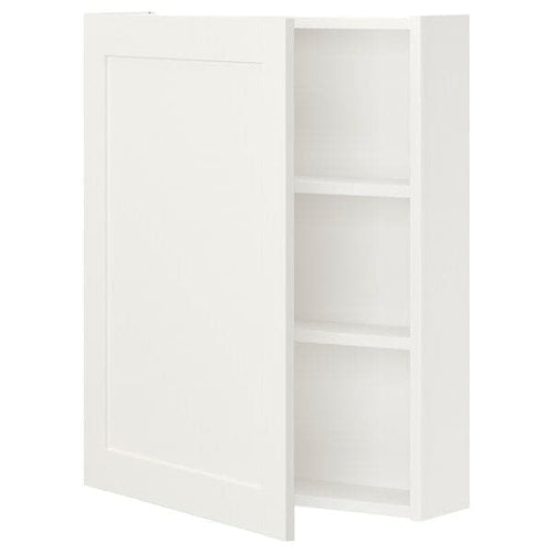 ENHET - Wall cb w 2 shlvs/door, white/white frame, 60x17x75 cm
