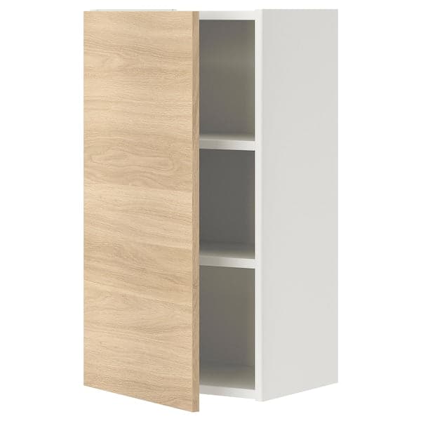 ENHET - Wall cb w 2 shlvs/door, white/oak effect, 40x32x75 cm