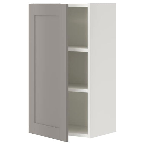 ENHET - Wall cb w 2 shlvs/door, white/grey frame, 40x32x75 cm
