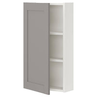 ENHET - Wall cb w 2 shlvs/door, white/grey frame, 40x17x75 cm - best price from Maltashopper.com 19322722
