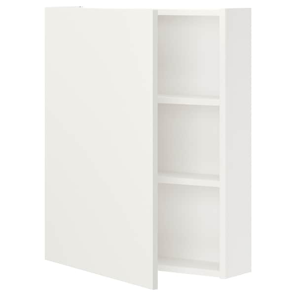 ENHET - Wall cb w 2 shlvs/door, white, 60x17x75 cm