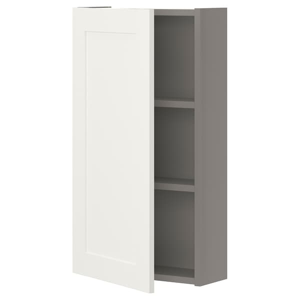 ENHET - Wall cb w 2 shlvs/door, grey/white frame, 40x17x75 cm - best price from Maltashopper.com 59322503