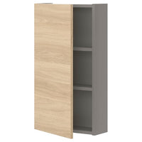 ENHET - Wall cb w 2 shlvs/door, grey/oak effect, 40x17x75 cm - best price from Maltashopper.com 39322504