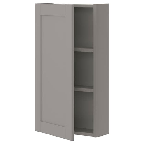 ENHET - Wall cb w 2 shlvs/door, grey/grey frame, 40x17x75 cm