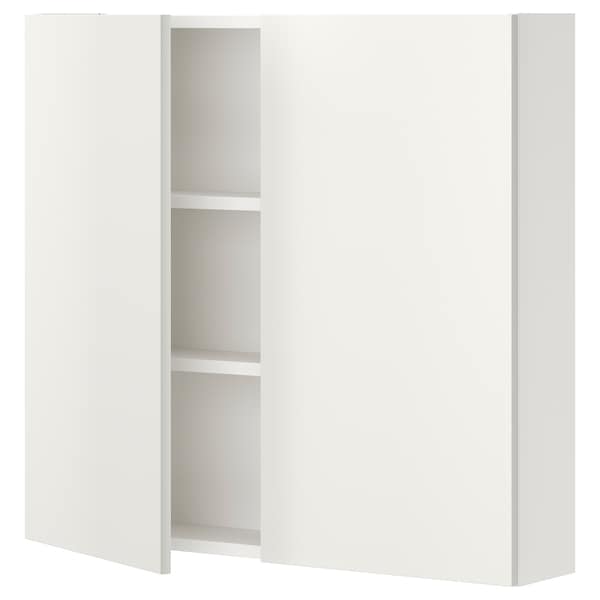 ENHET - Wall cb w 2 shlvs/doors, white, 80x17x75 cm - best price from Maltashopper.com 99323685