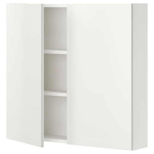 ENHET - Wall cb w 2 shlvs/doors, white, 80x17x75 cm