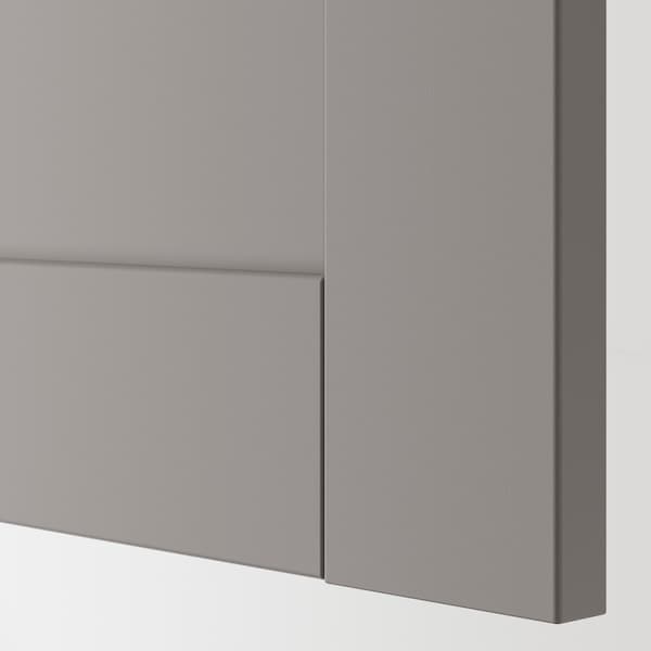 ENHET - Wall cb w 2 shlvs/doors, grey/white, 80x17x75 cm - best price from Maltashopper.com 69323682