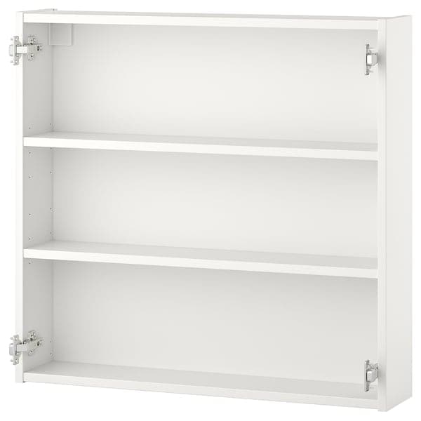 ENHET - Wall cb w 2 shelves, white, 80x15x75 cm - best price from Maltashopper.com 40440441