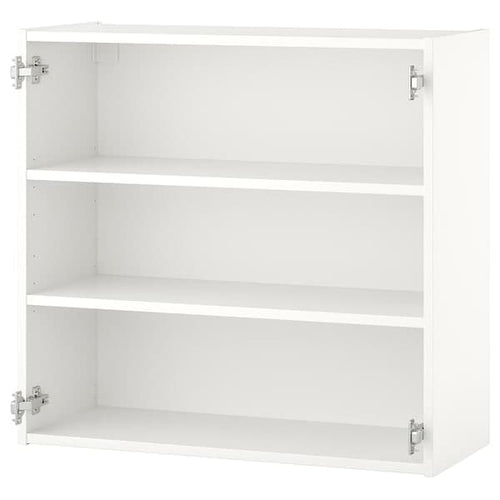 ENHET - Wall cb w 2 shelves, white, 80x30x75 cm