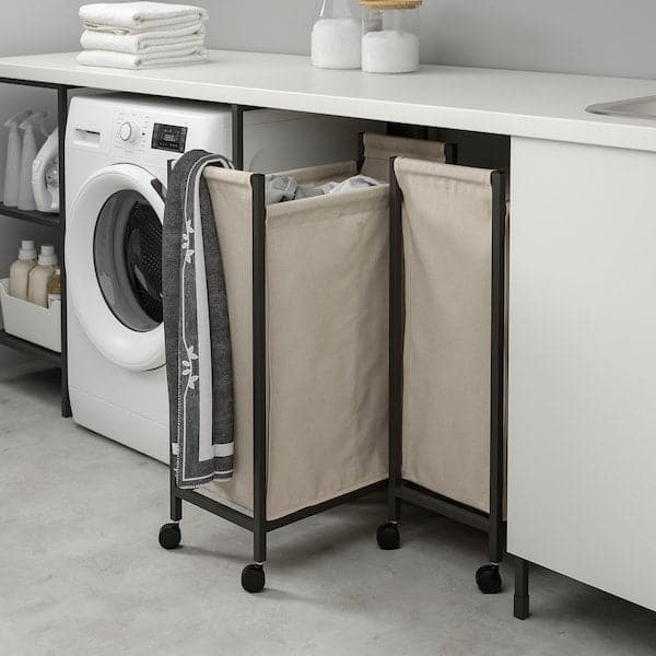 ENHET - Laundry bag with castors, anthracite, 80 l - best price from Maltashopper.com 40516105