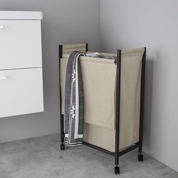 ENHET - Laundry bag with castors, anthracite, 80 l - best price from Maltashopper.com 40516105