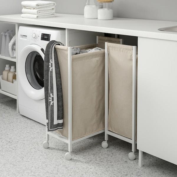 ENHET - Laundry bag with castors, white