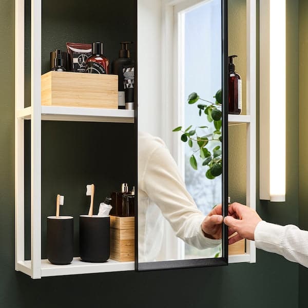 Ikea ENHET - Hanging mirror f frame, anthracite, 25x4.5x75 cm