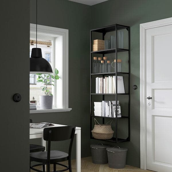 ENHET - High fr w shelves, anthracite, 60x30x180 cm - best price from Maltashopper.com 70448964